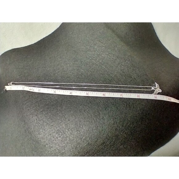 Angel Wings AAA CZ Pendant Sterling On 925 Box Chain Approx 10" - Picture 6 of 8